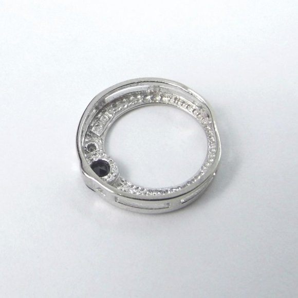 Sapphire Diamond 10KW Gold Circle of Life Pendant - Picture 8 of 8